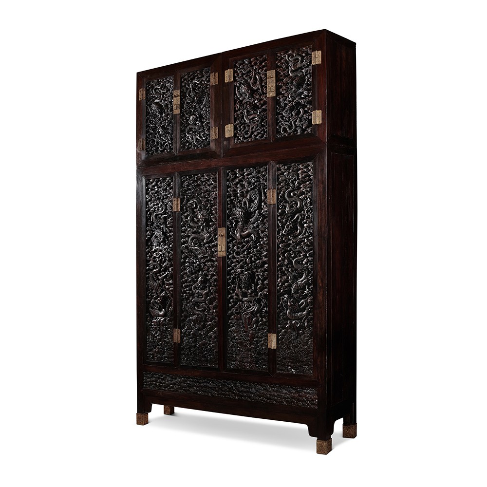 清康熙 御製紫檀雲龍紋雙聯頂箱櫃 An Exceptional and Massive Zitan 'Dragon' Compound Cabinet, Qing Dynasty, Kangxi Period.jpg